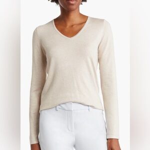 T Tahari V Neck Knit Sweater